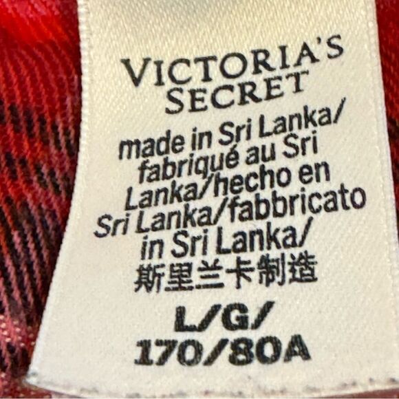 Victoria’s Secret Red Plaid Flannel Pajama Set Size Large - Picture 13 of 13